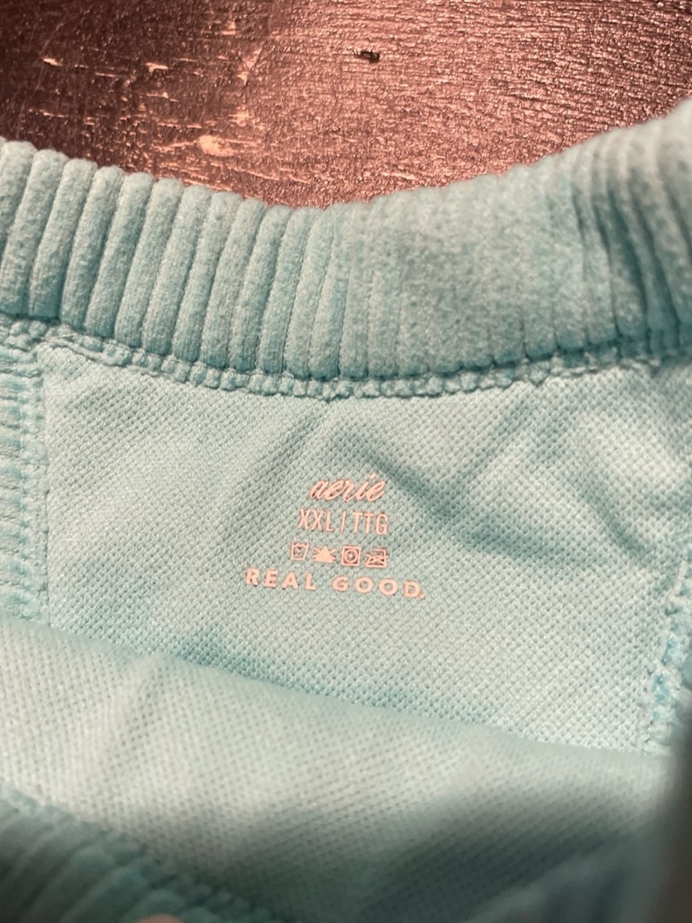 Ribbed Halter Crop Top - Aqua Blue - Picture 4 of 5